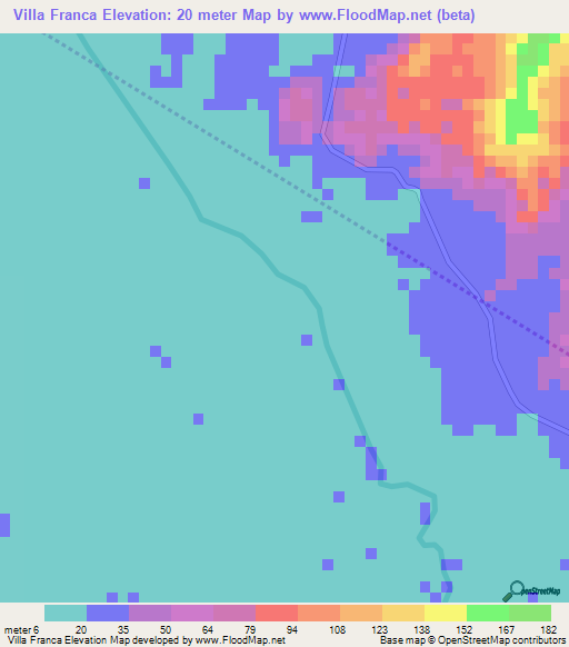 Villa Franca,Honduras Elevation Map