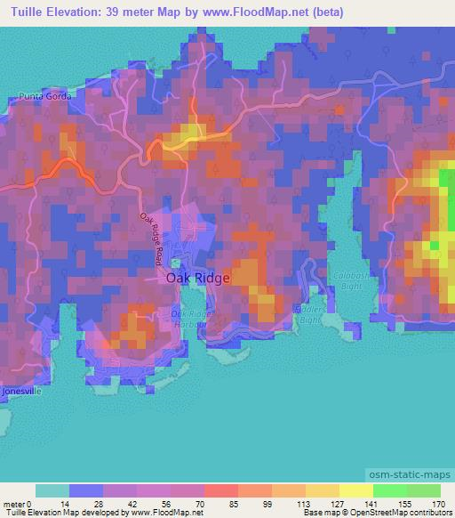 Tuille,Honduras Elevation Map