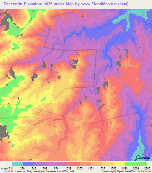 Toncontin,Honduras Elevation Map