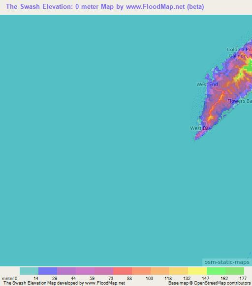 The Swash,Honduras Elevation Map