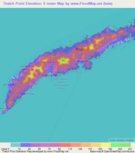 Thatch Point,Honduras Elevation Map