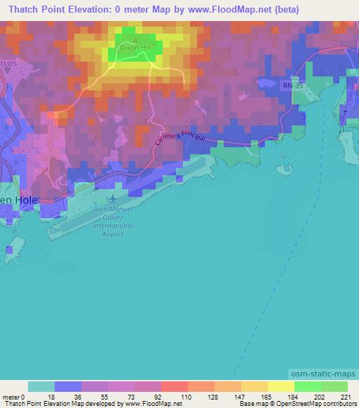 Thatch Point,Honduras Elevation Map