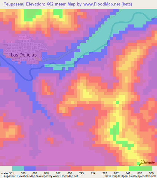 Teupasenti,Honduras Elevation Map