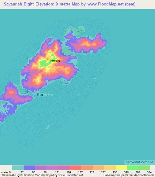 Savannah Bight,Honduras Elevation Map