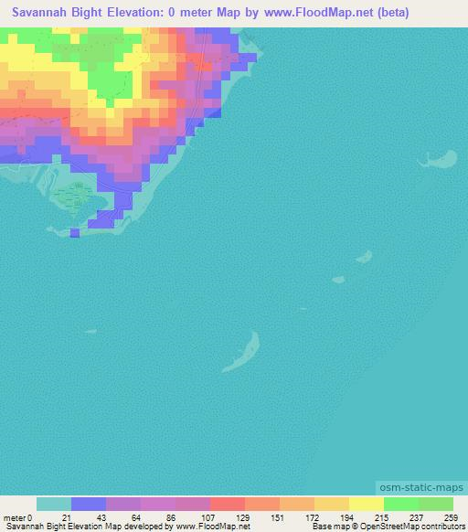 Savannah Bight,Honduras Elevation Map