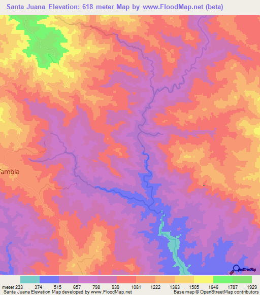 Elevation of Santa Juana,Honduras Elevation Map, Topography, Contour