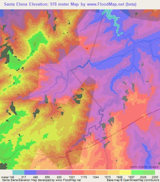 Santa Elena,Honduras Elevation Map