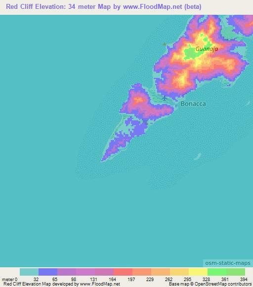 Red Cliff,Honduras Elevation Map