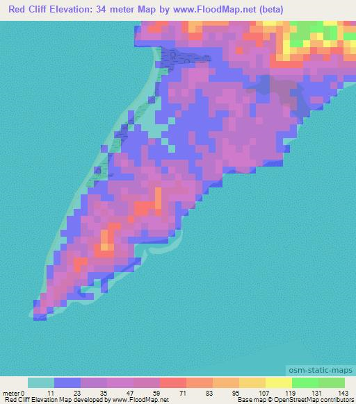 Red Cliff,Honduras Elevation Map