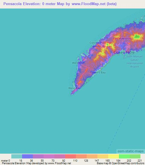 Pensacola,Honduras Elevation Map