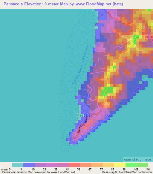 Pensacola,Honduras Elevation Map