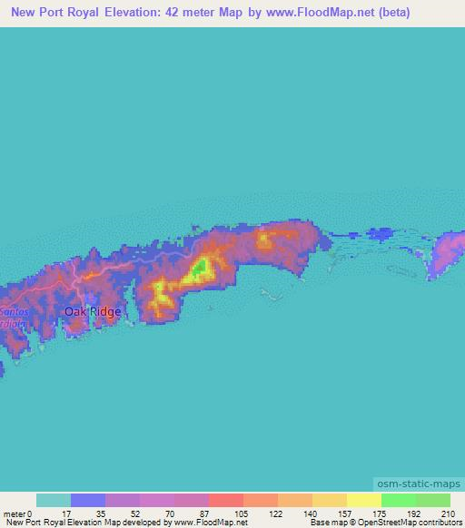 New Port Royal,Honduras Elevation Map