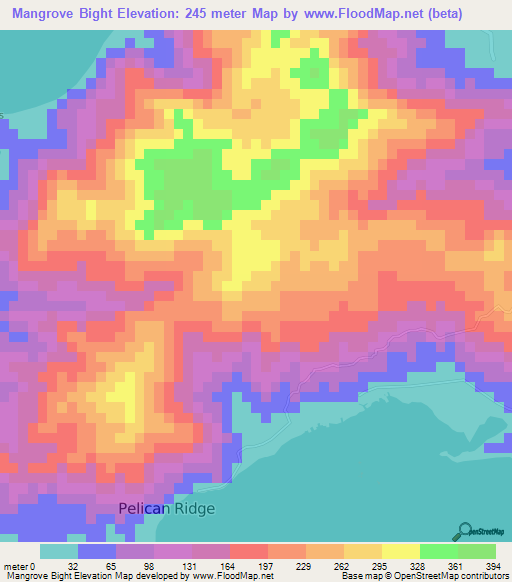 Mangrove Bight,Honduras Elevation Map