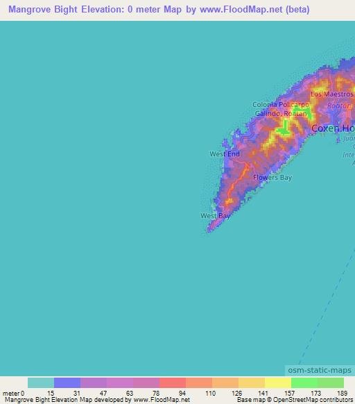 Mangrove Bight,Honduras Elevation Map