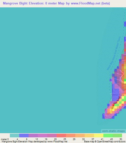 Mangrove Bight,Honduras Elevation Map