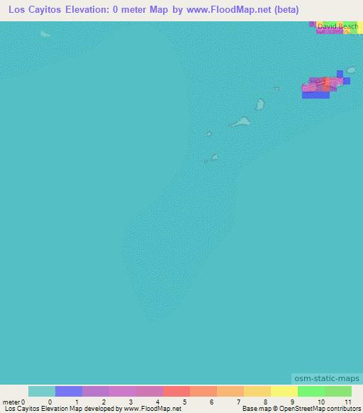 Los Cayitos,Honduras Elevation Map