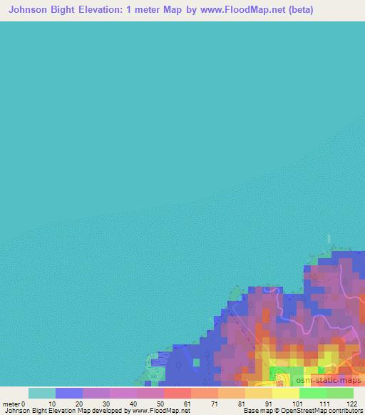 Johnson Bight,Honduras Elevation Map