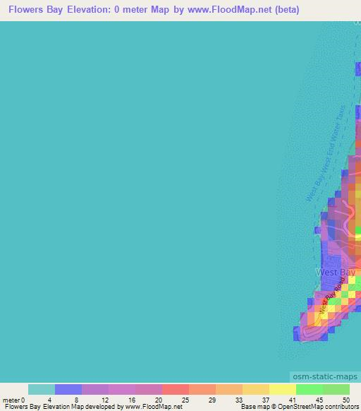 Flowers Bay,Honduras Elevation Map