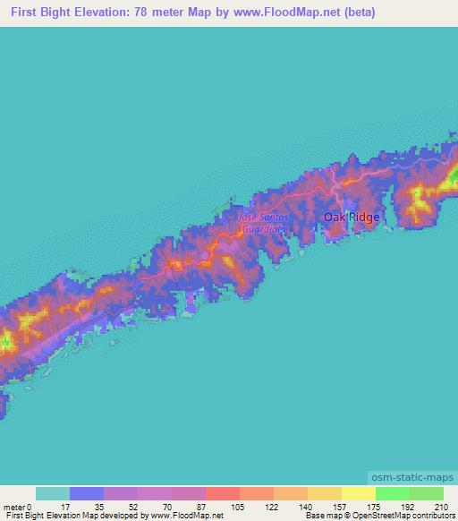 First Bight,Honduras Elevation Map