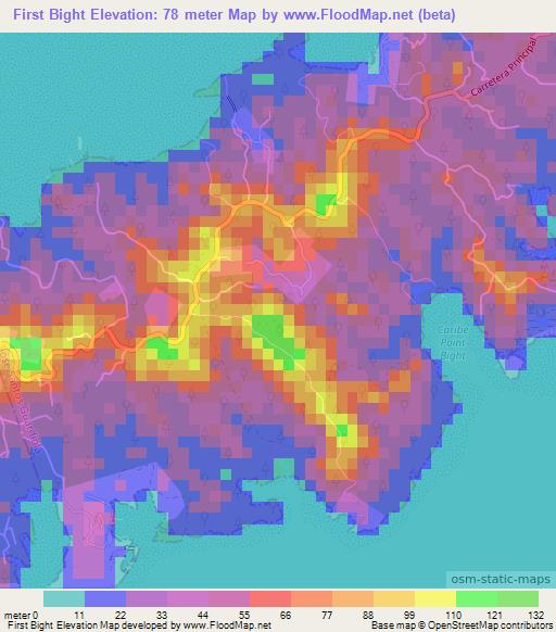 First Bight,Honduras Elevation Map