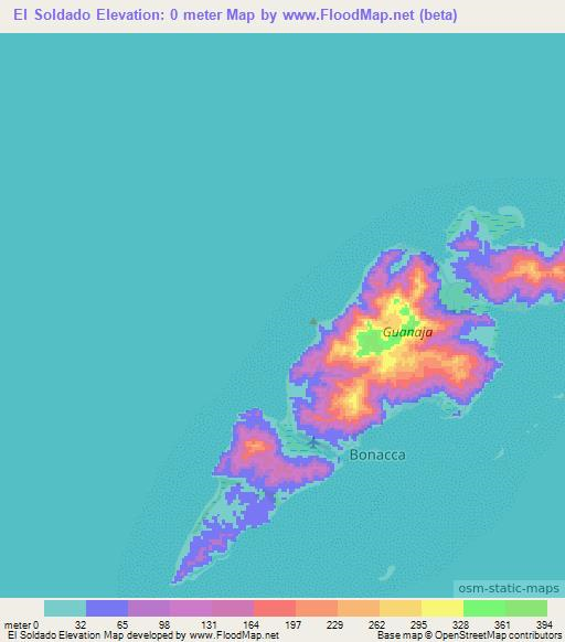 El Soldado,Honduras Elevation Map