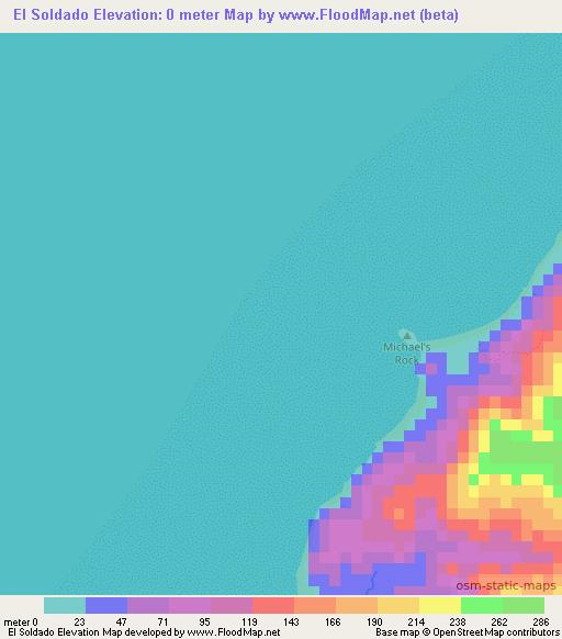 El Soldado,Honduras Elevation Map