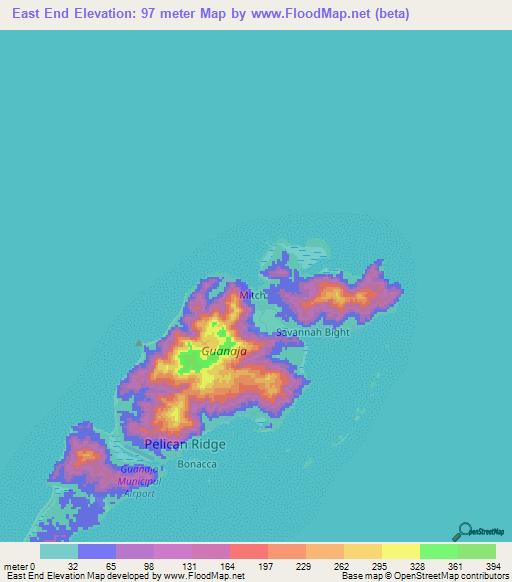 East End,Honduras Elevation Map