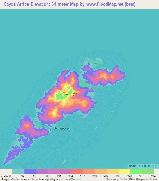 Cayos Arriba,Honduras Elevation Map