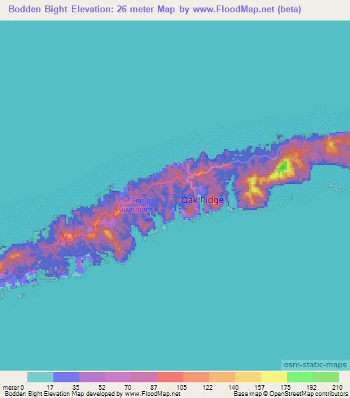 Bodden Bight,Honduras Elevation Map