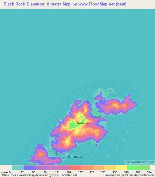 Black Rock,Honduras Elevation Map