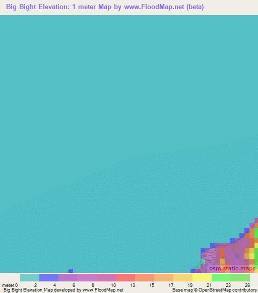 Big Bight,Honduras Elevation Map