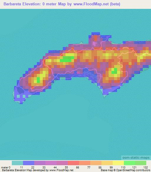 Barbareta,Honduras Elevation Map