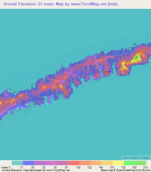 Arrozal,Honduras Elevation Map