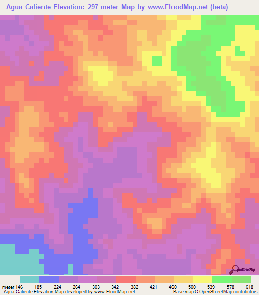 Agua Caliente,Honduras Elevation Map