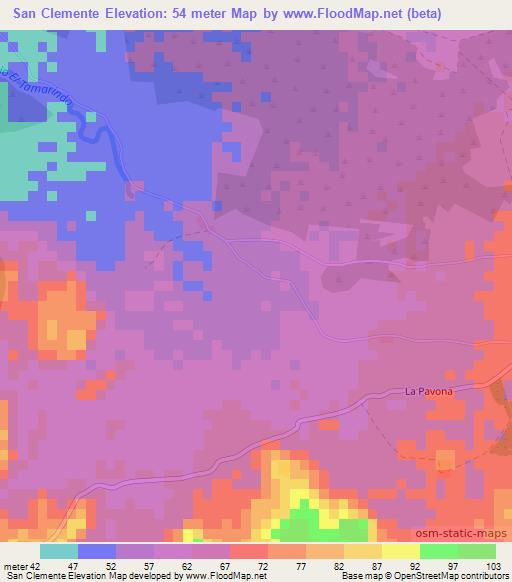 San Clemente,Nicaragua Elevation Map