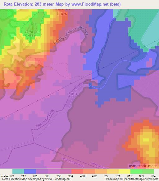 Rota,Nicaragua Elevation Map