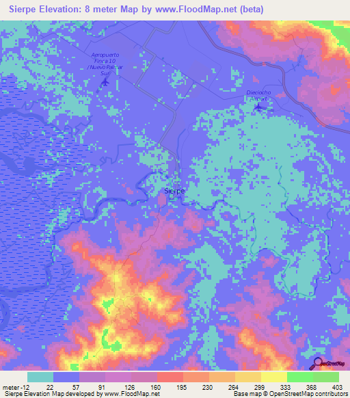 Elevation of Sierpe,Costa Rica Elevation Map, Topography, Contour