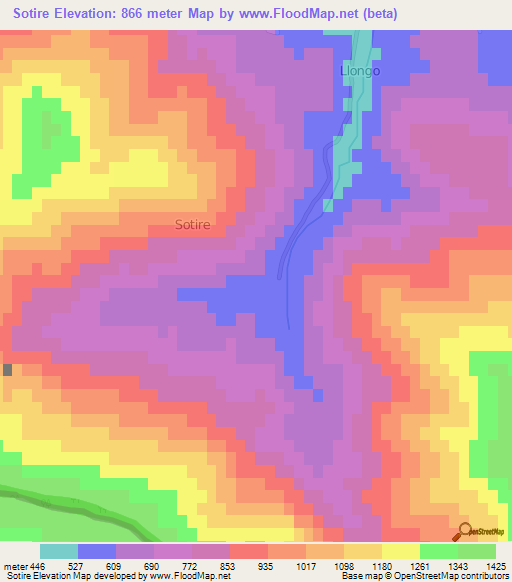 Sotire,Albania Elevation Map