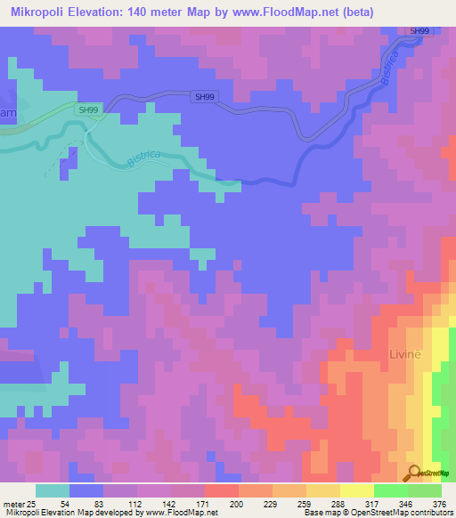 Mikropoli,Albania Elevation Map