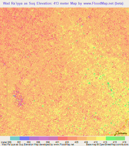 Wad Ra`iyya as Suq,Sudan Elevation Map