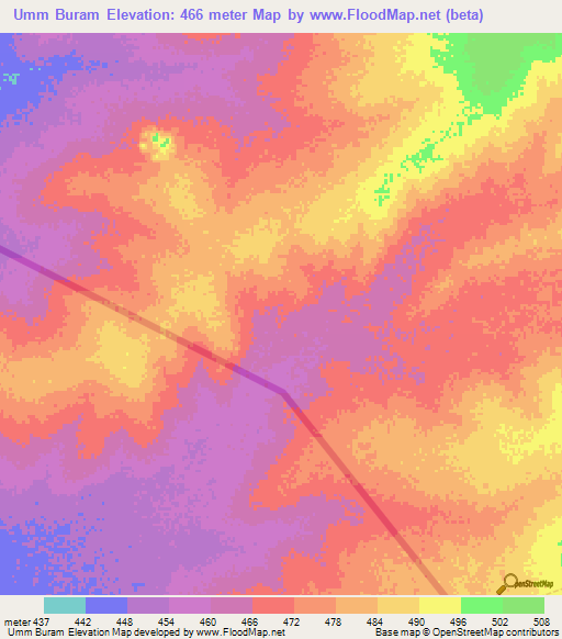 Umm Buram,Sudan Elevation Map