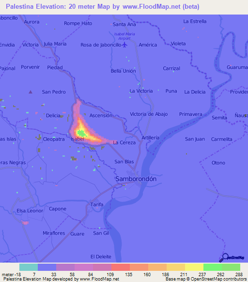 Palestina,Ecuador Elevation Map