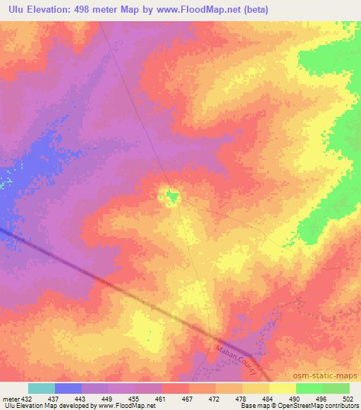 Ulu,Sudan Elevation Map