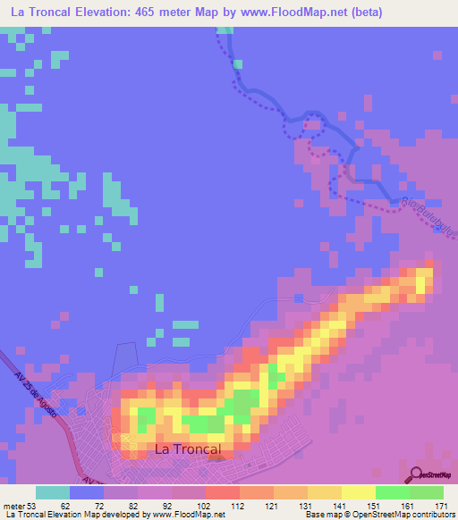 La Troncal,Ecuador Elevation Map