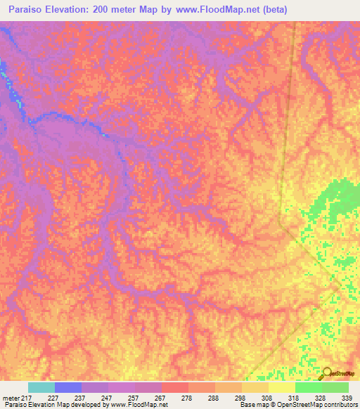 Elevation of Paraiso,Brazil Elevation Map, Topography, Contour