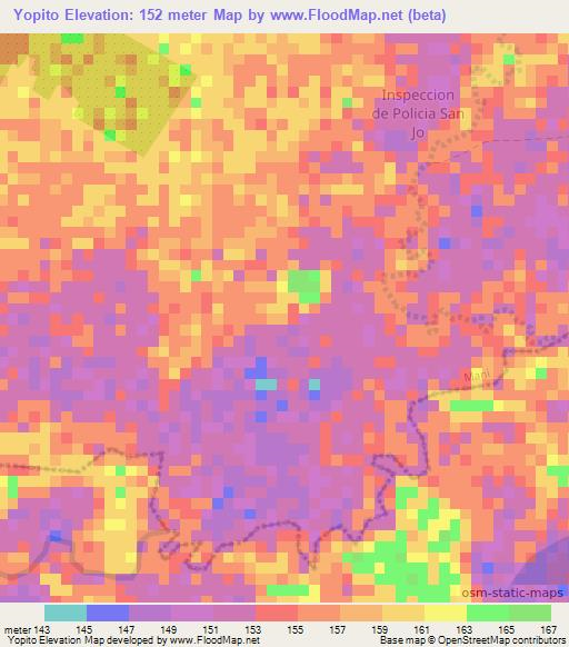 Yopito,Colombia Elevation Map