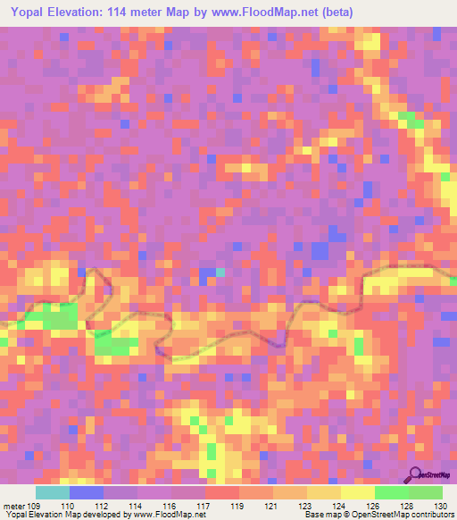 Yopal,Colombia Elevation Map