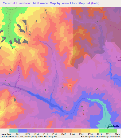 Yarumal,Colombia Elevation Map