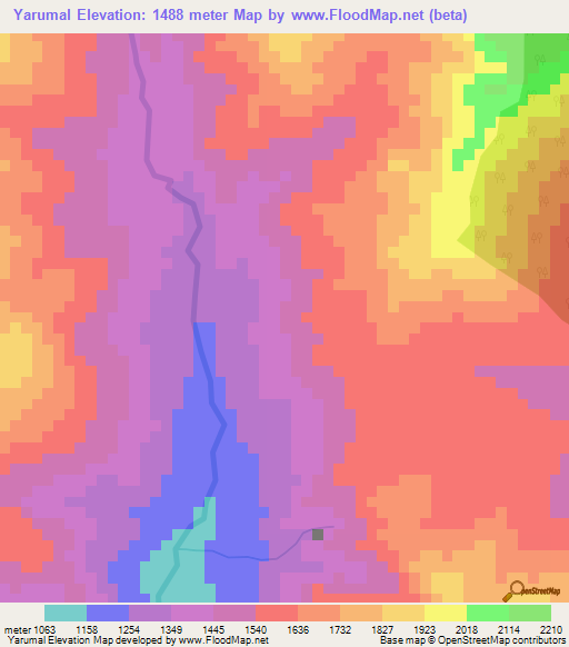 Yarumal,Colombia Elevation Map