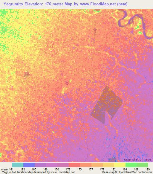 Yagrumito,Colombia Elevation Map